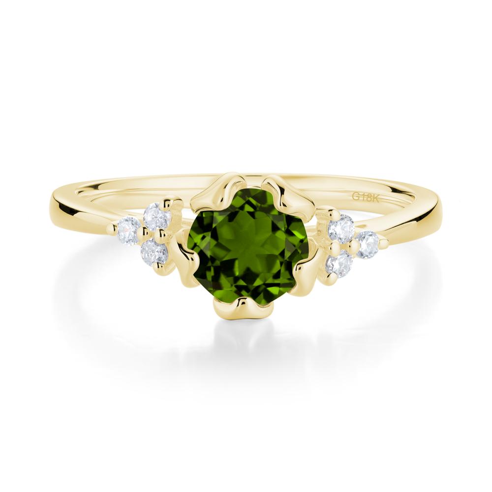 Floral Diopside Cluster Ring - LUO Jewelry #metal_18k yellow gold