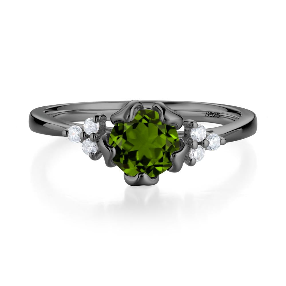 Floral Diopside Cluster Ring - LUO Jewelry #metal_black finish sterling silver
