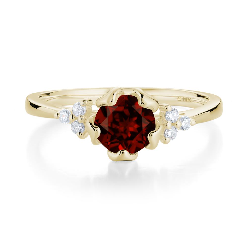 Blooming Garnet Flower Ring - LUO Jewelry #metal_14k yellow gold