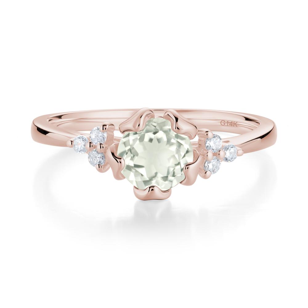 Floral Green Amethyst Cluster Ring - LUO Jewelry #metal_14k rose gold