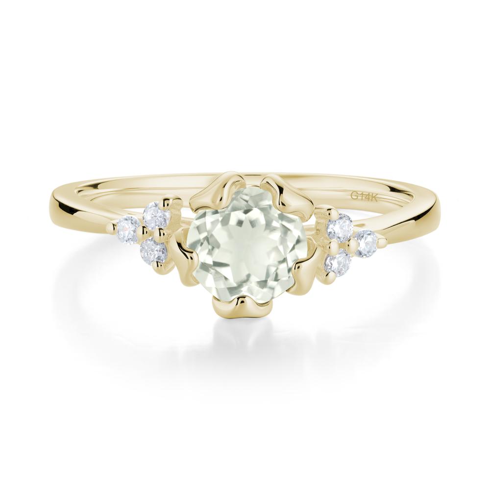 Floral Green Amethyst Cluster Ring - LUO Jewelry #metal_14k yellow gold