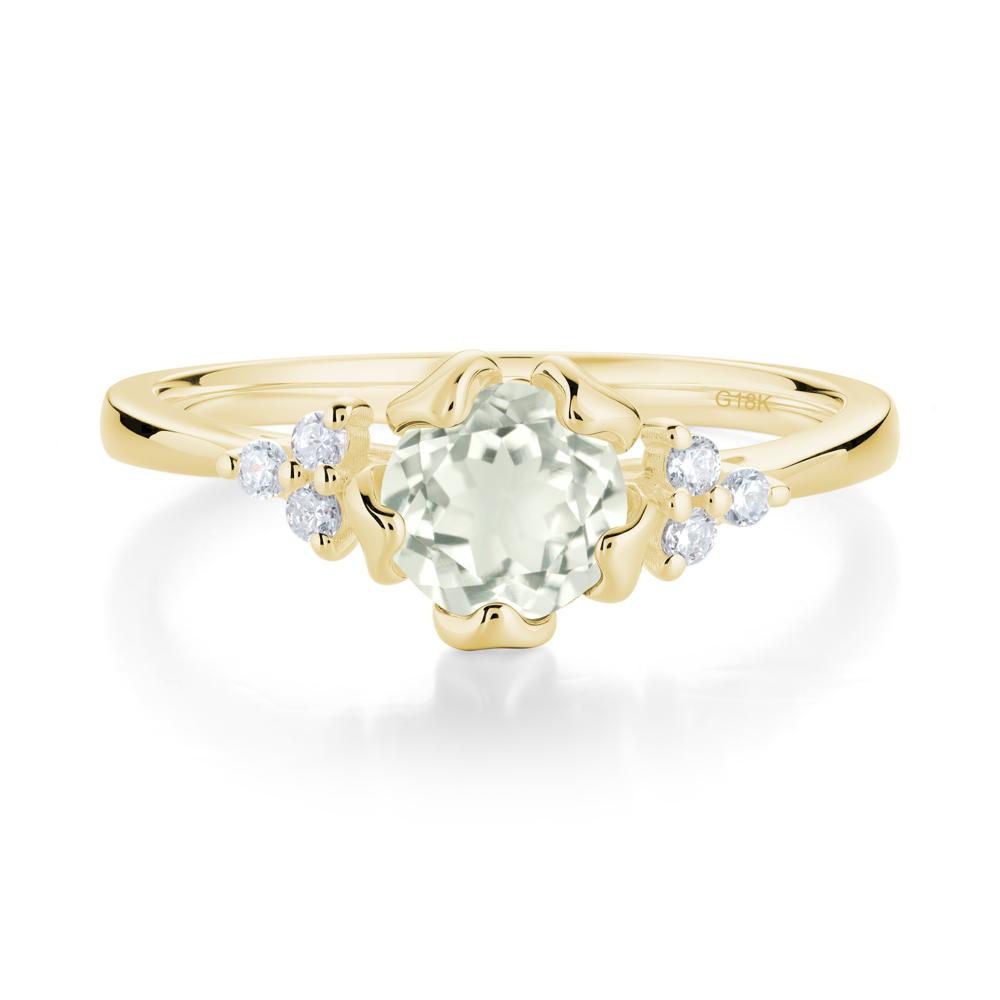 Floral Green Amethyst Cluster Ring - LUO Jewelry #metal_18k yellow gold
