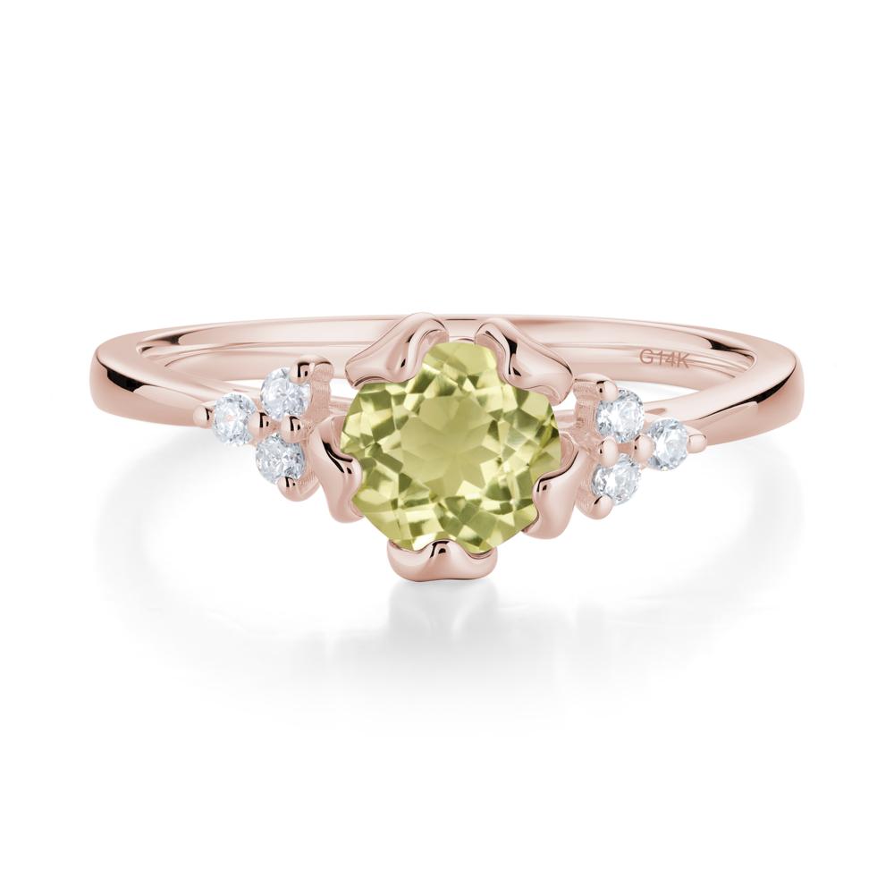 Floral Lemon Quartz Cluster Ring - LUO Jewelry #metal_14k rose gold