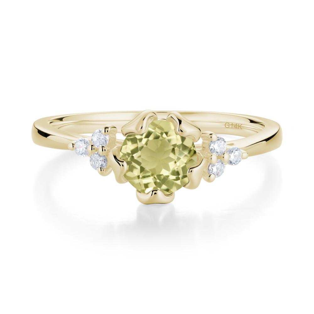 Floral Lemon Quartz Cluster Ring - LUO Jewelry #metal_14k yellow gold