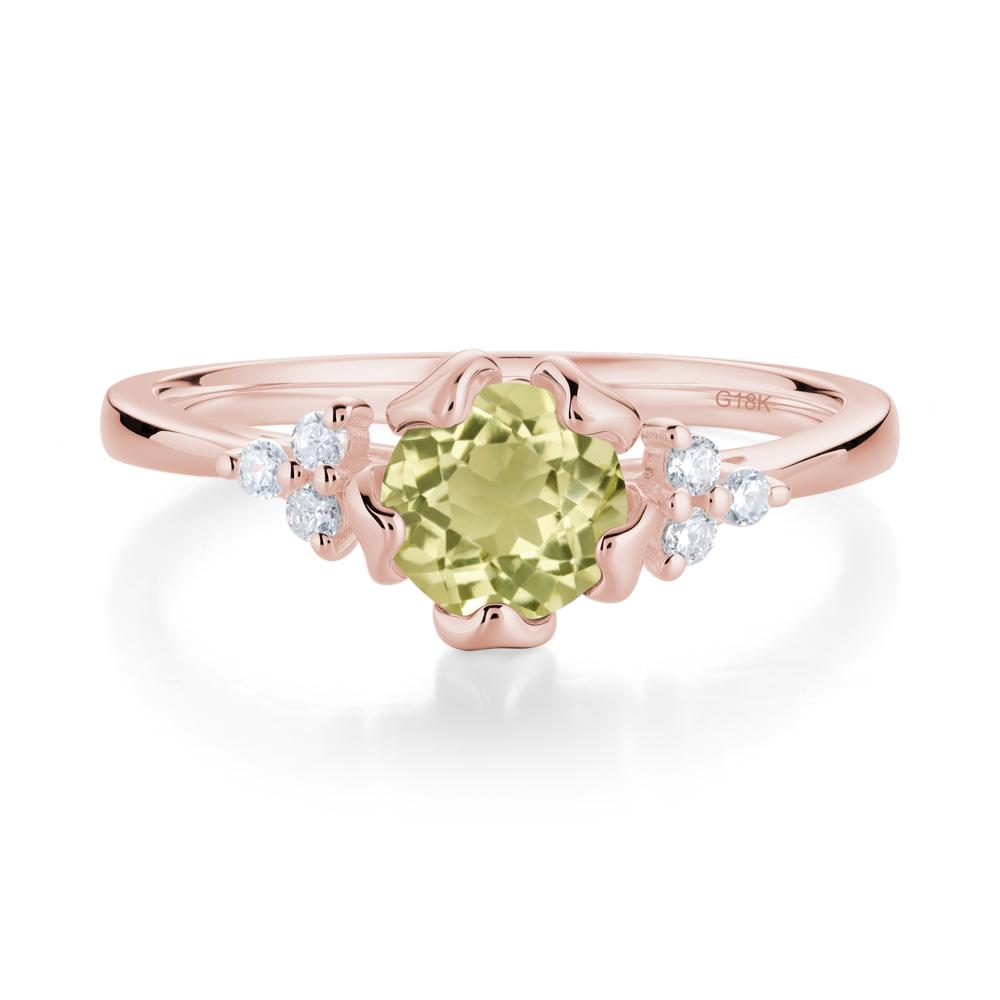 Floral Lemon Quartz Cluster Ring - LUO Jewelry #metal_18k rose gold