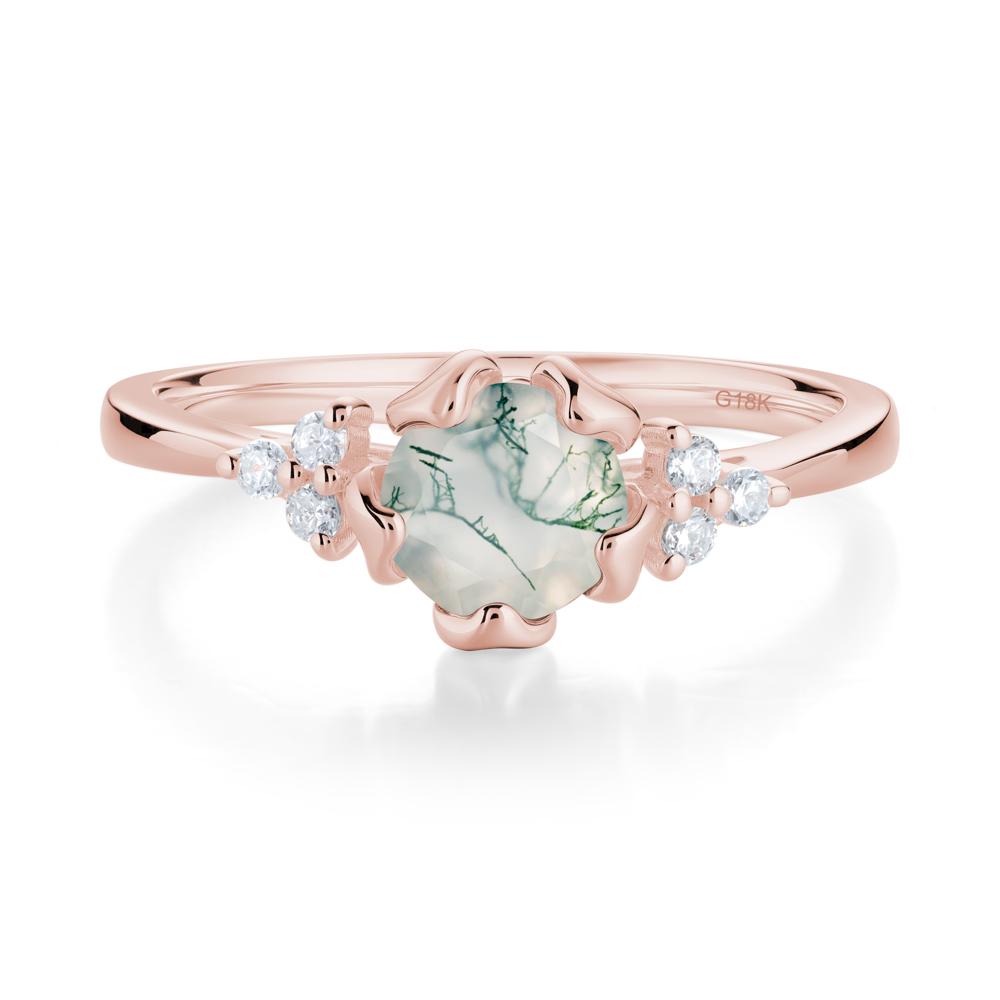 Floral Moss Agate Cluster Ring - LUO Jewelry #metal_18k rose gold