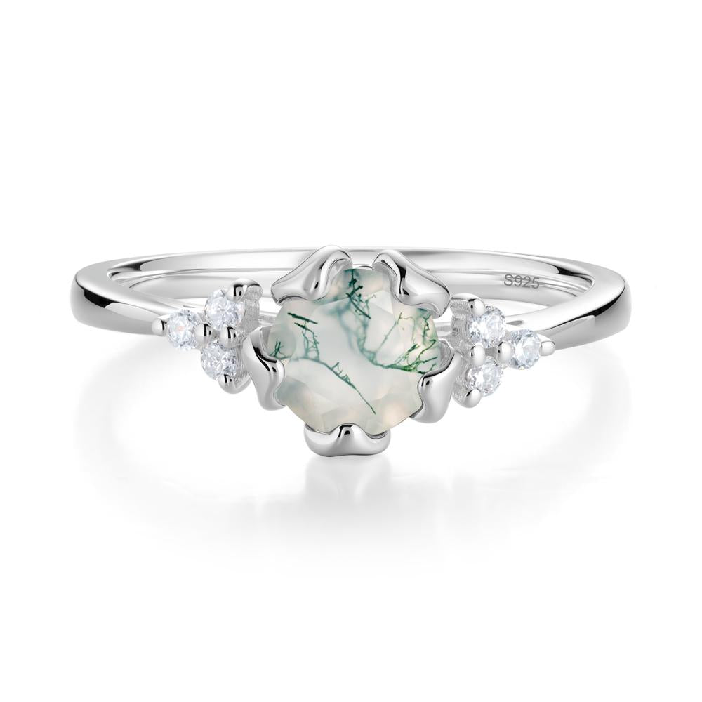 Floral Moss Agate Cluster Ring - LUO Jewelry #metal_sterling silver