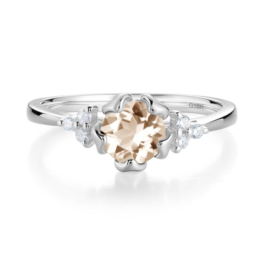 Blooming Morganite Flower Ring - LUO Jewelry #metal_18k white gold