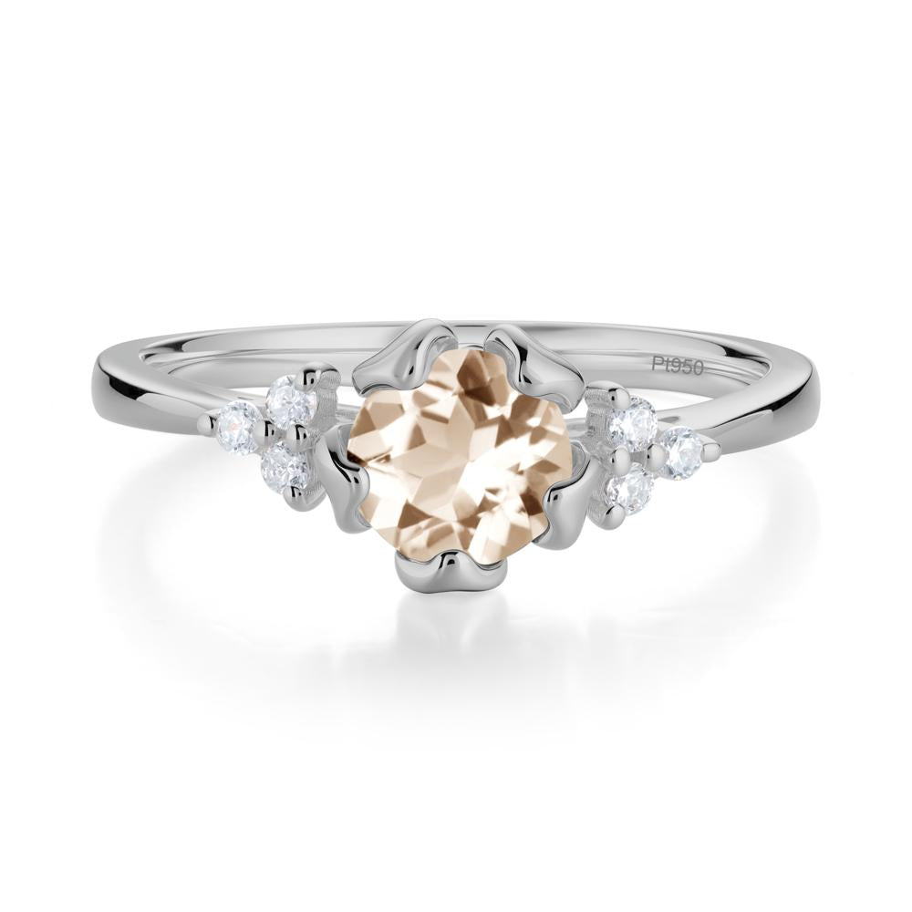Blooming Morganite Flower Ring - LUO Jewelry #metal_platinum