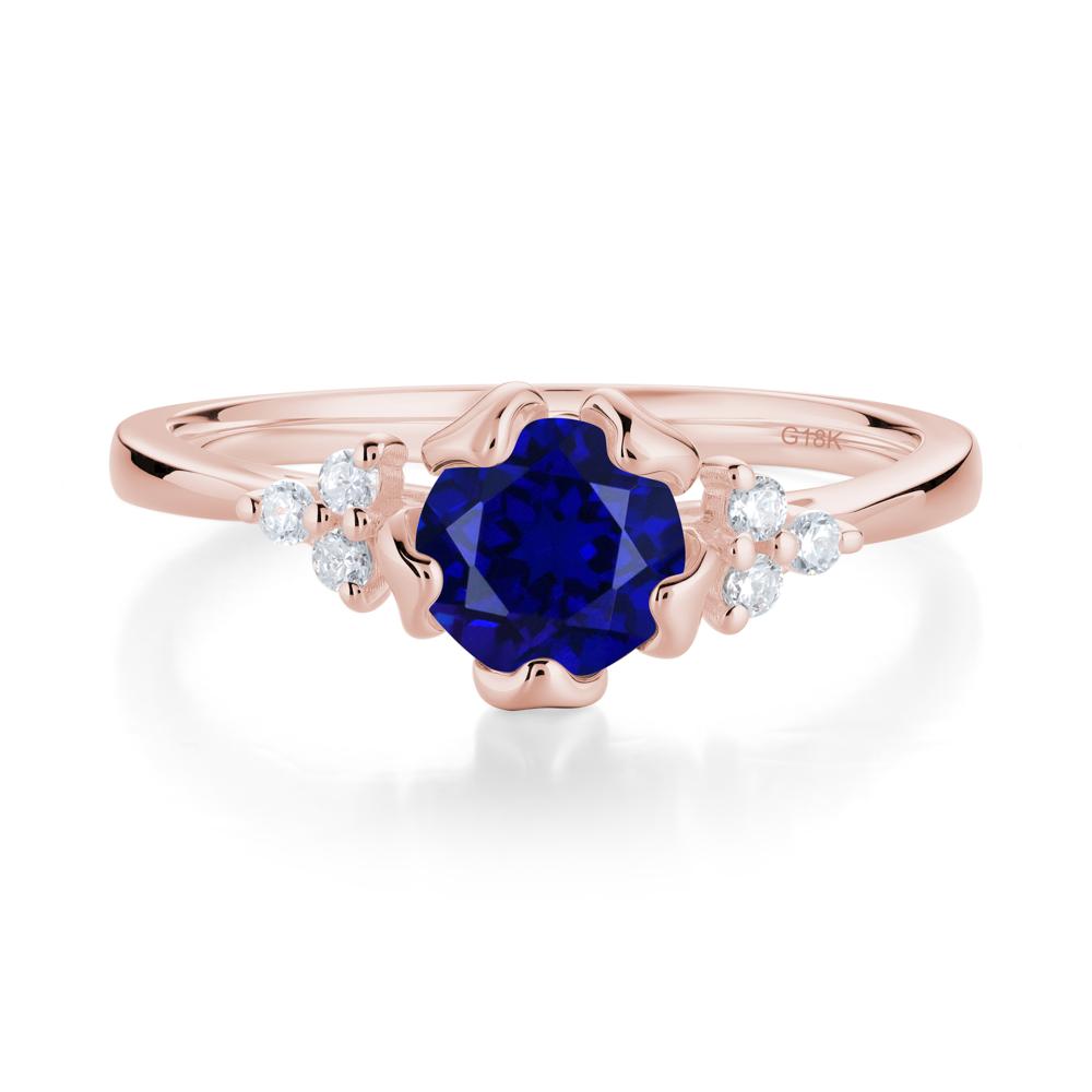 Blooming Sapphire Flower Ring - LUO Jewelry #metal_18k rose gold