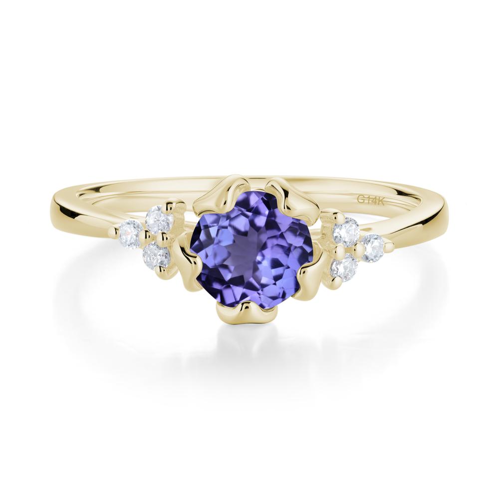 Floral Tanzanite Cluster Ring - LUO Jewelry #metal_14k yellow gold