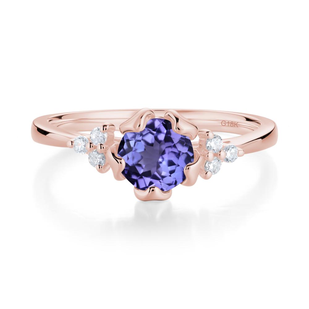 Floral Tanzanite Cluster Ring - LUO Jewelry #metal_18k rose gold