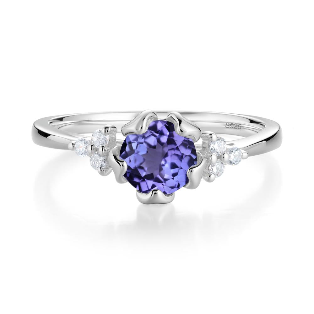 Floral Tanzanite Cluster Ring - LUO Jewelry #metal_sterling silver