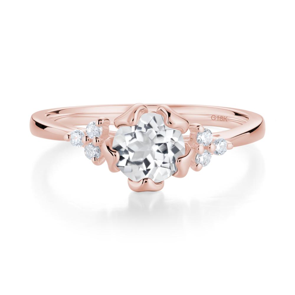 Blooming White Topaz Flower Ring - LUO Jewelry #metal_18k rose gold