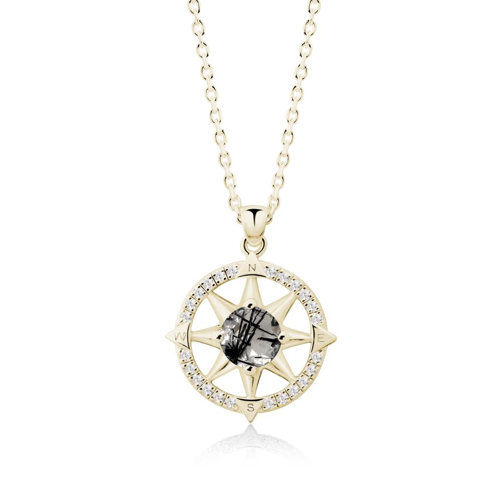 Compass Star Peridot Necklace - LUO Jewelry #gemstone_Black Rutilated Quartz