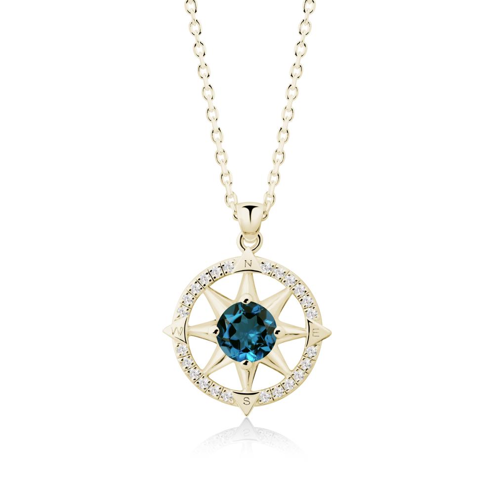 Compass Star Peridot Necklace - LUO Jewelry #gemstone_London Blue Topaz