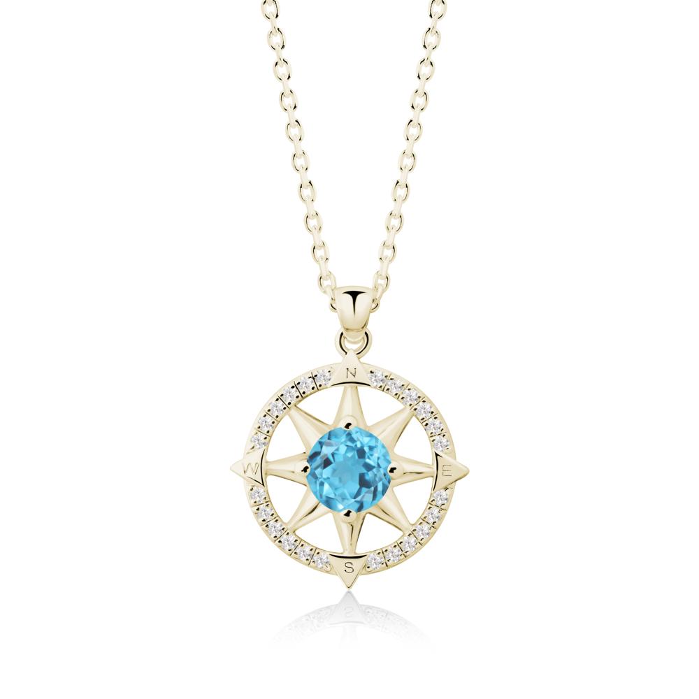 Compass Star Peridot Necklace - LUO Jewelry #gemstone_Swiss Blue Topaz