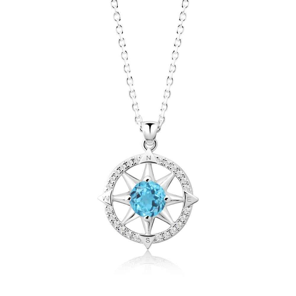Compass Star Peridot Necklace - LUO Jewelry #gemstone_Swiss Blue Topaz