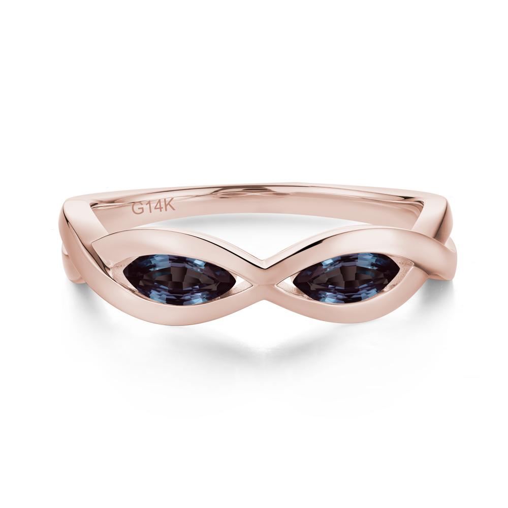 Marquise Cut Infinity Twist Amethyst Ring - LUO Jewelry #gemstone_Alexandrite