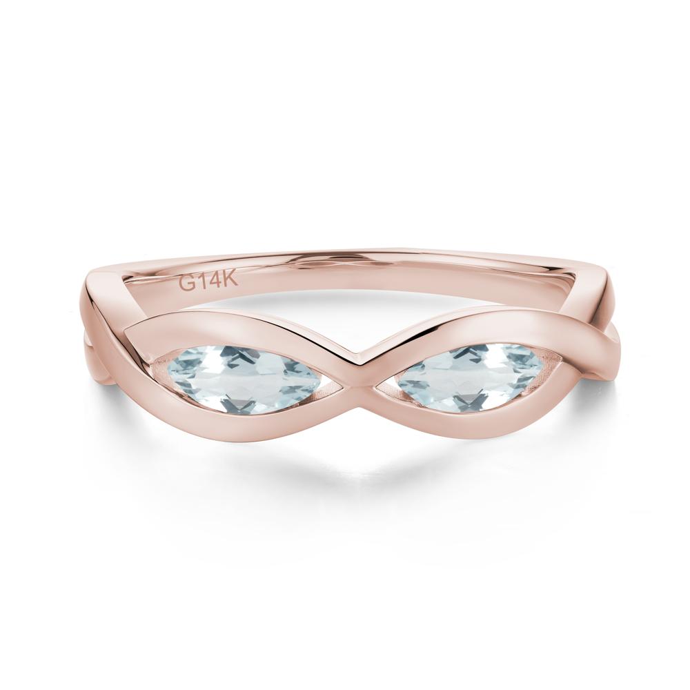 Marquise Cut Infinity Twist Amethyst Ring - LUO Jewelry #gemstone_Aquamarine