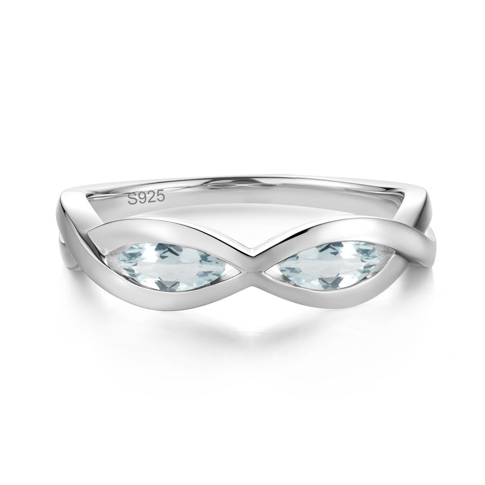 Marquise Cut Infinity Twist Amethyst Ring - LUO Jewelry #gemstone_Aquamarine