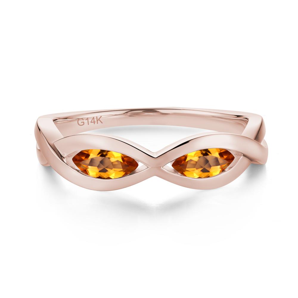 Marquise Cut Infinity Twist Amethyst Ring - LUO Jewelry #gemstone_Citrine