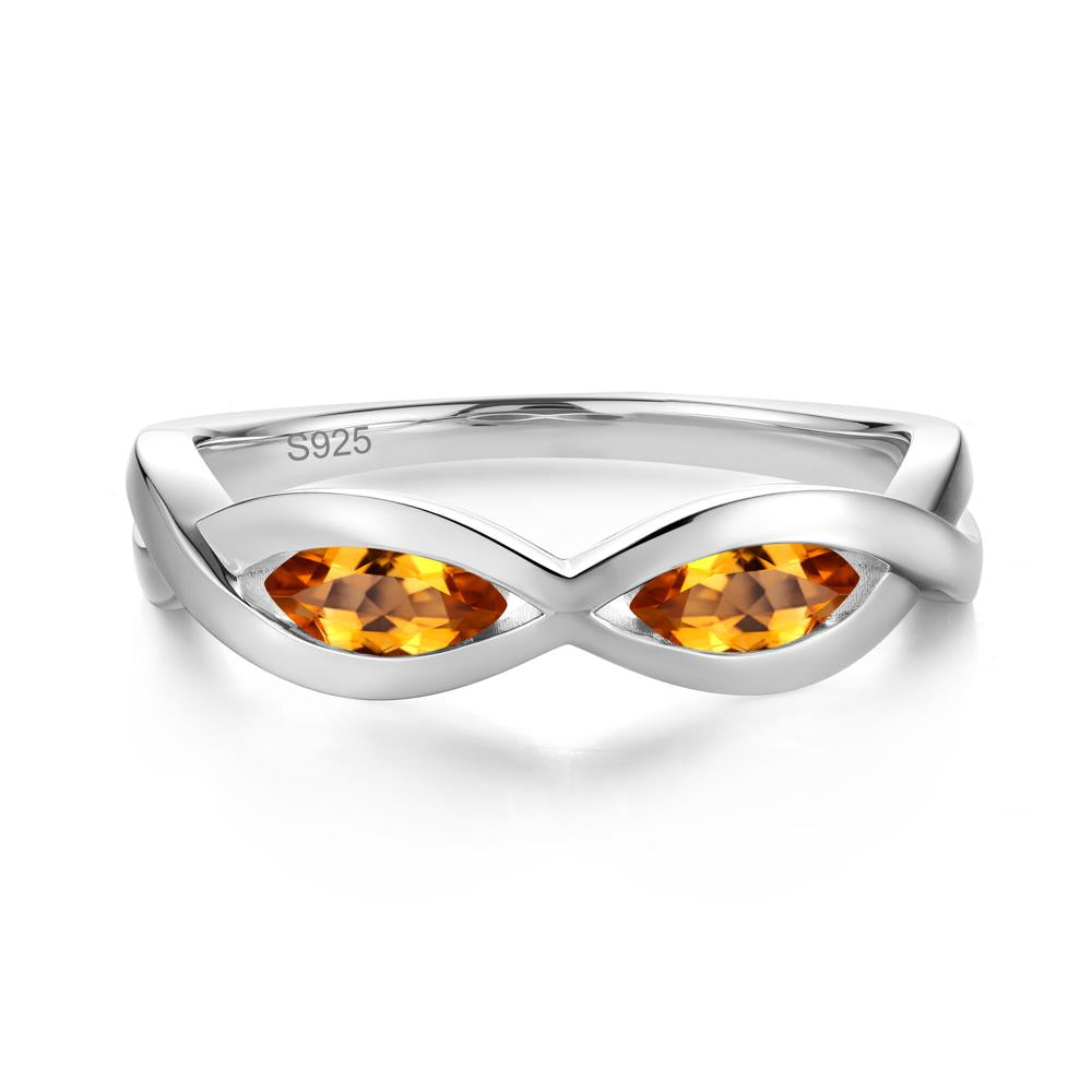 Marquise Cut Infinity Twist Amethyst Ring - LUO Jewelry #gemstone_Citrine