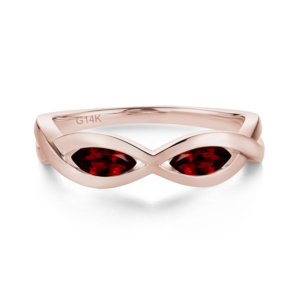 Marquise Cut Infinity Twist Amethyst Ring - LUO Jewelry #gemstone_Garnet