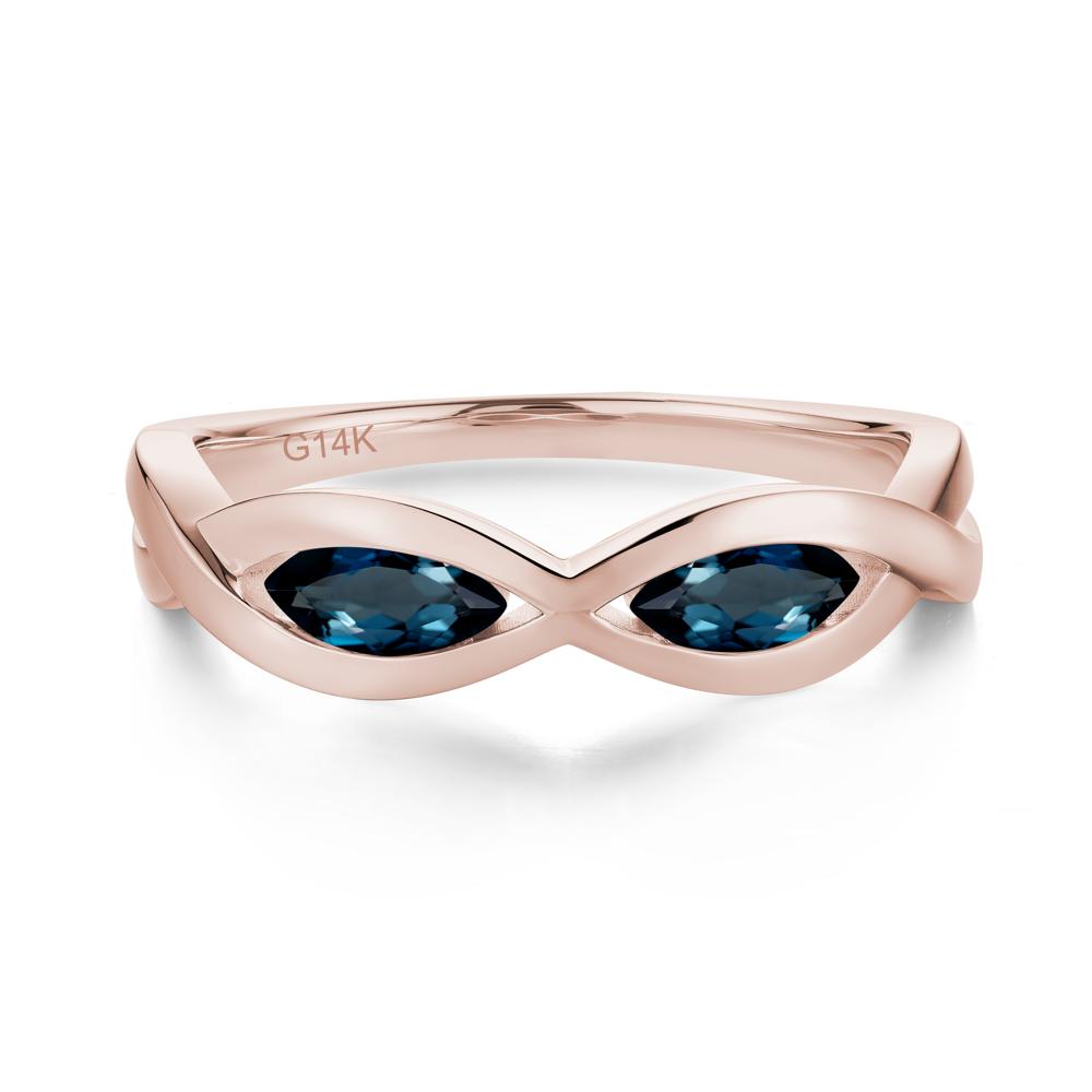 Marquise Cut Infinity Twist Amethyst Ring - LUO Jewelry #gemstone_London Blue Topaz