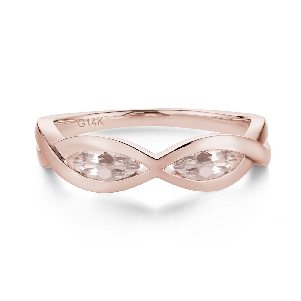 Marquise Cut Infinity Twist Amethyst Ring - LUO Jewelry #gemstone_Morganite
