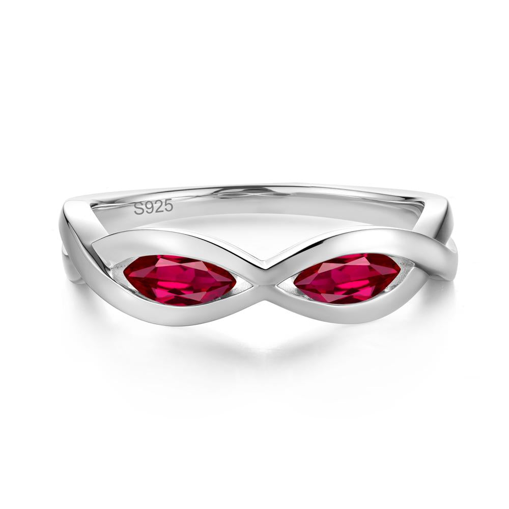 Marquise Cut Infinity Twist Amethyst Ring - LUO Jewelry #gemstone_Ruby