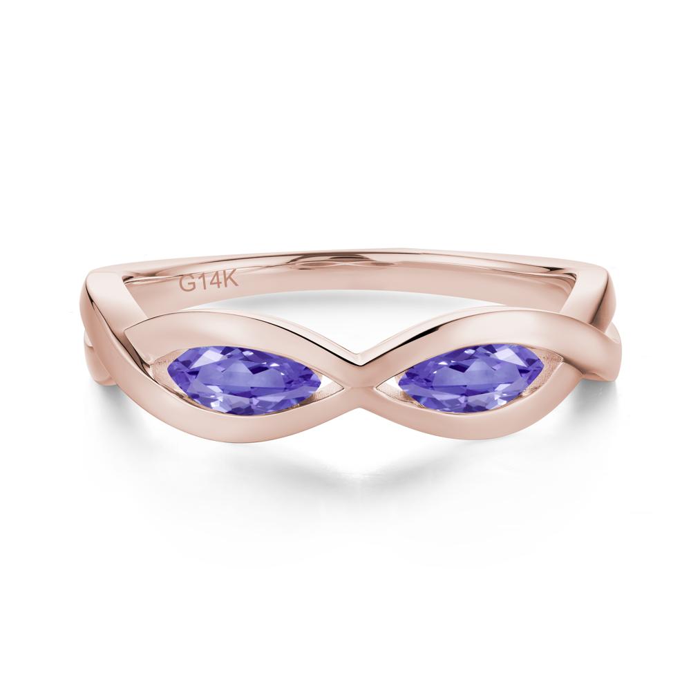 Marquise Cut Infinity Twist Amethyst Ring - LUO Jewelry #gemstone_Tanzanite