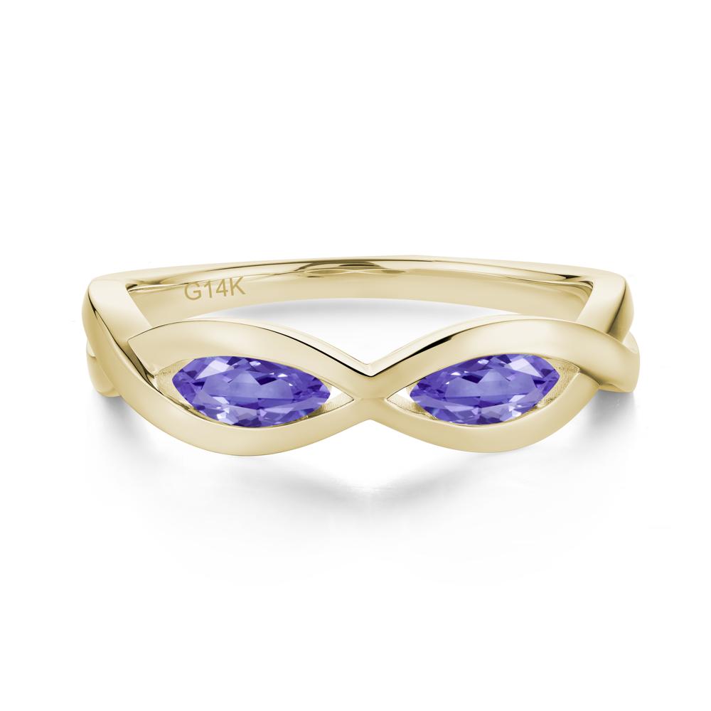 Marquise Cut Infinity Twist Amethyst Ring - LUO Jewelry #gemstone_Tanzanite