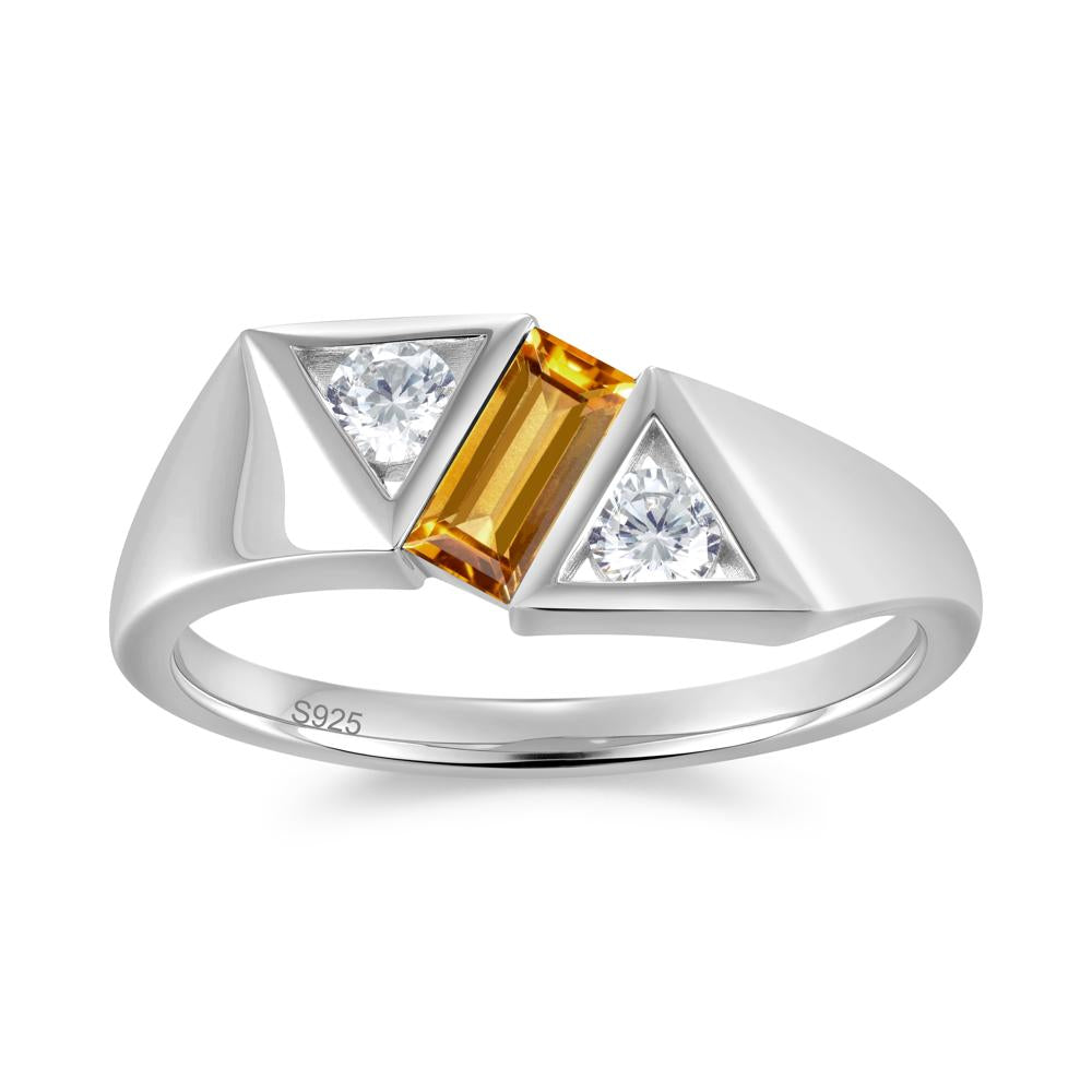 Modern Statement Baguette White Topaz Ring - LUO Jewelry #gemstone_Citrine