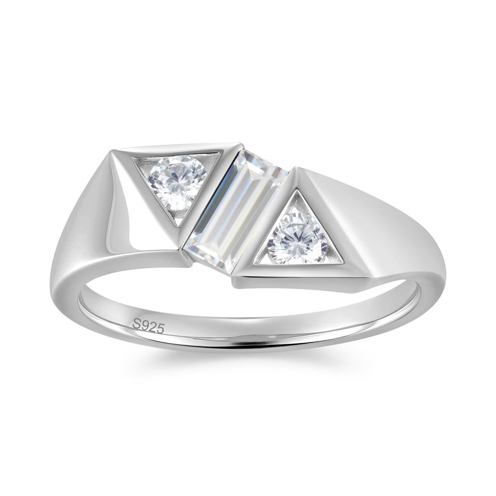 Modern Statement Baguette White Topaz Ring - LUO Jewelry #gemstone_Cubic Zirconia