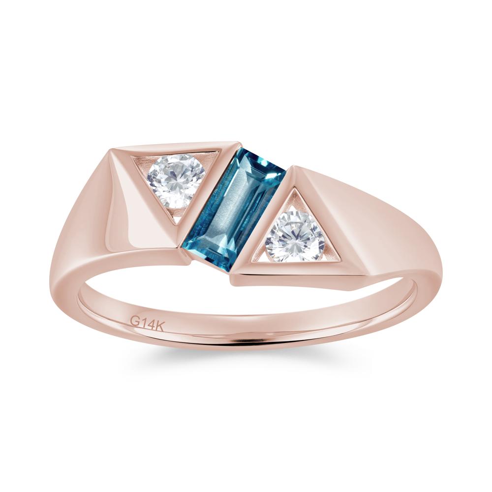 Modern Statement Baguette White Topaz Ring - LUO Jewelry #gemstone_London Blue Topaz