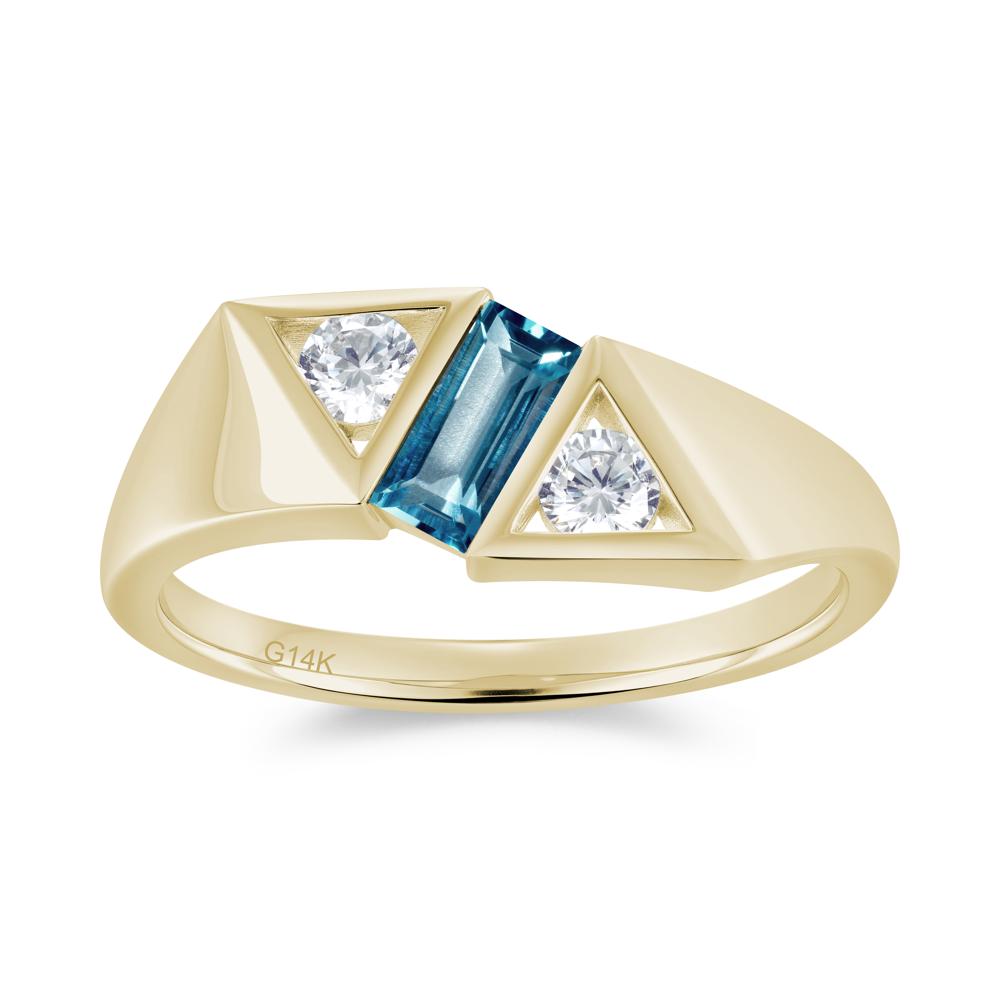 Modern Statement Baguette White Topaz Ring - LUO Jewelry #gemstone_London Blue Topaz