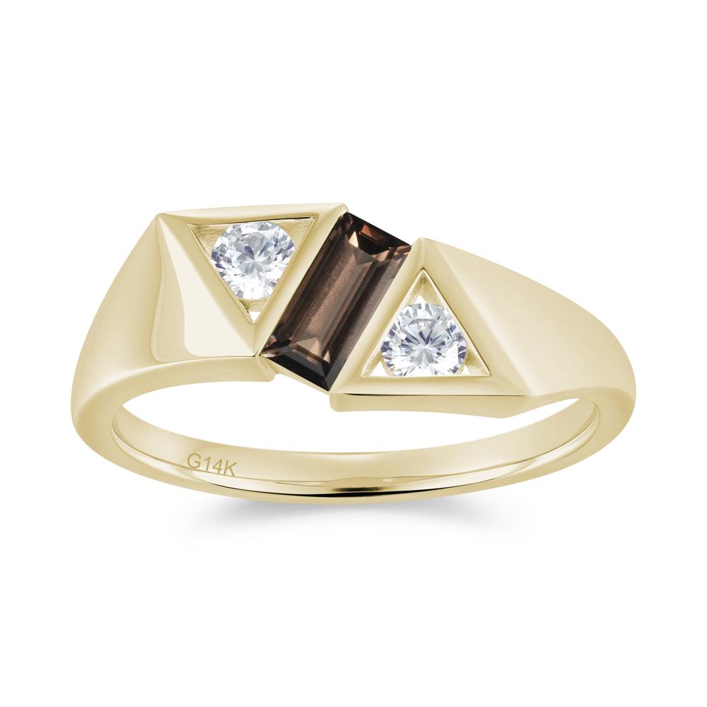 Modern Statement Baguette White Topaz Ring - LUO Jewelry #gemstone_Smoky Quartz