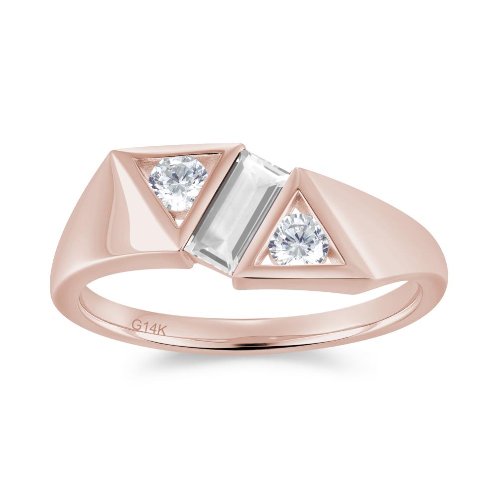 Modern Statement Baguette White Topaz Ring - LUO Jewelry #gemstone_White Topaz