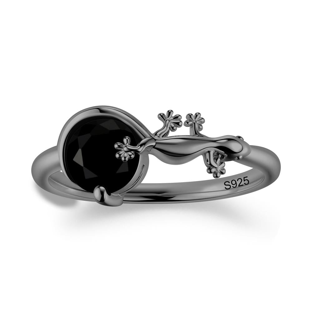 Lizard Inspired Emerald Healing Ring - LUO Jewelry #gemstone_Black Spinel