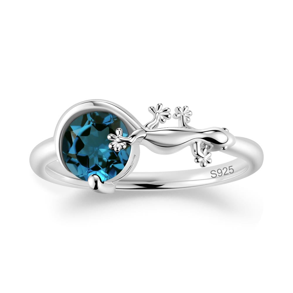 Lizard Inspired Emerald Healing Ring - LUO Jewelry #gemstone_London Blue Topaz