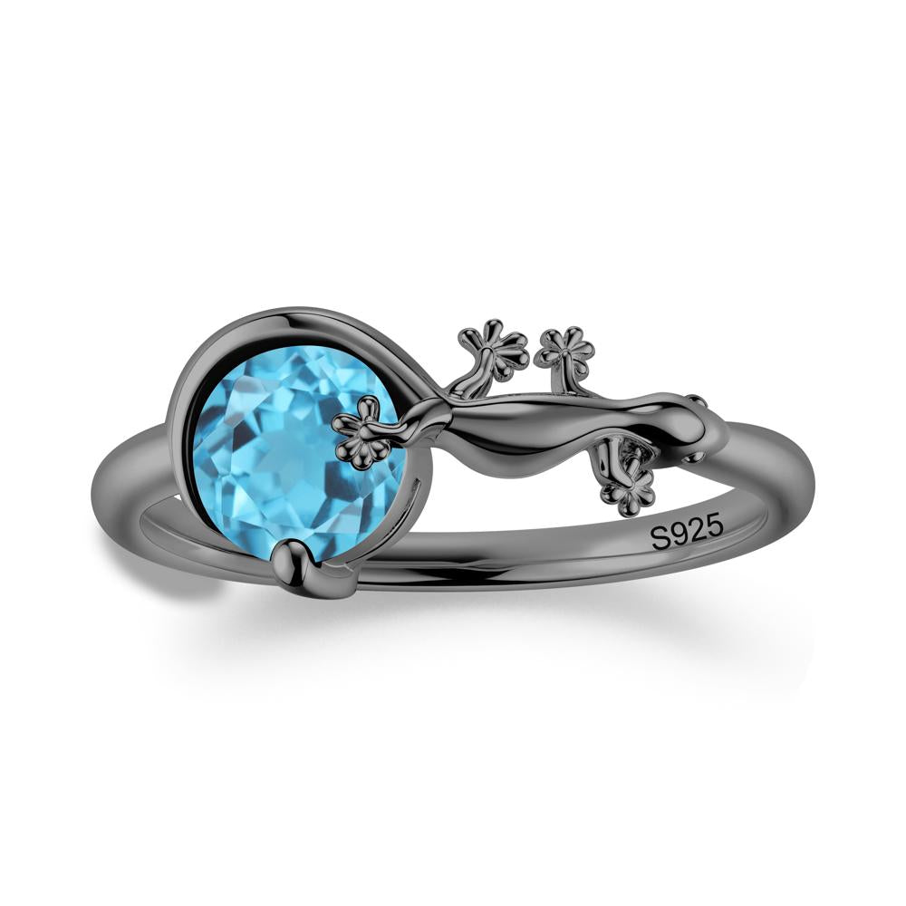 Lizard Inspired Emerald Healing Ring - LUO Jewelry #gemstone_Swiss Blue Topaz
