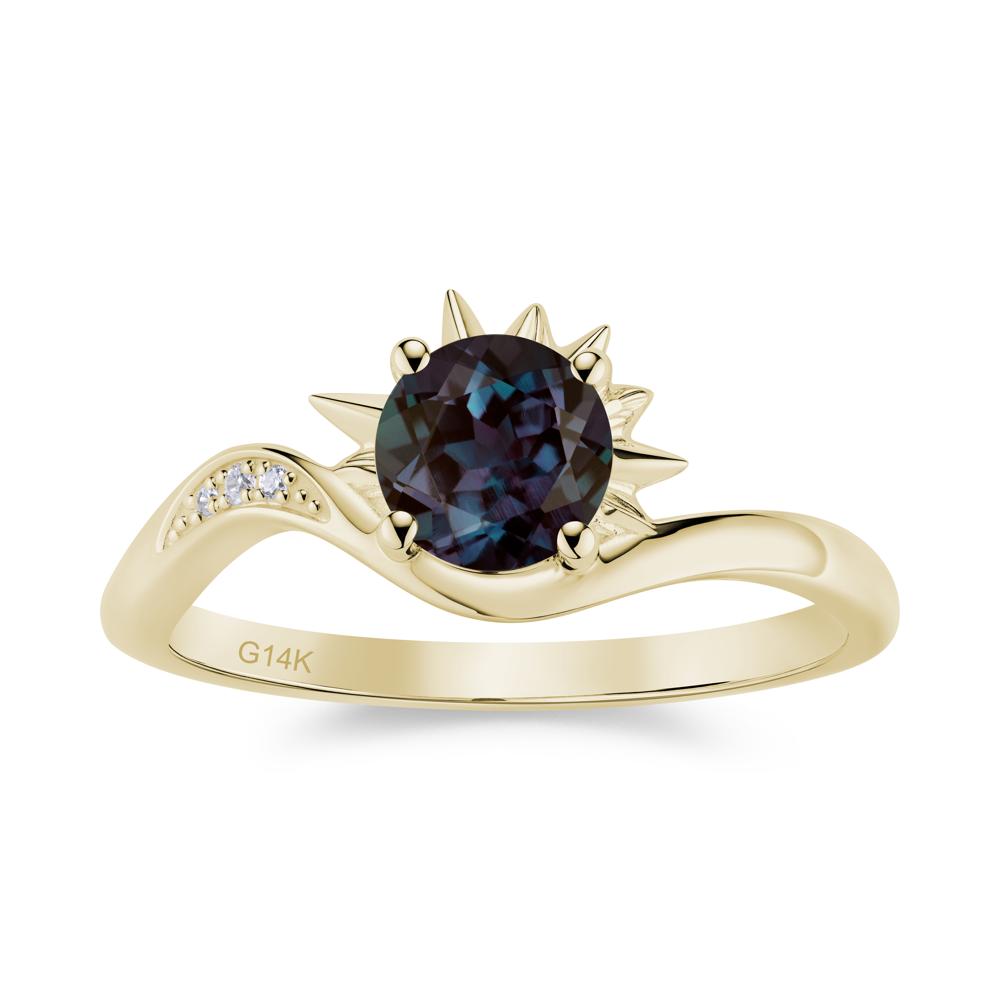 Alexandrite Lucky Sun Moon Promise Ring - LUO Jewelry #gemstone_Alexandrite