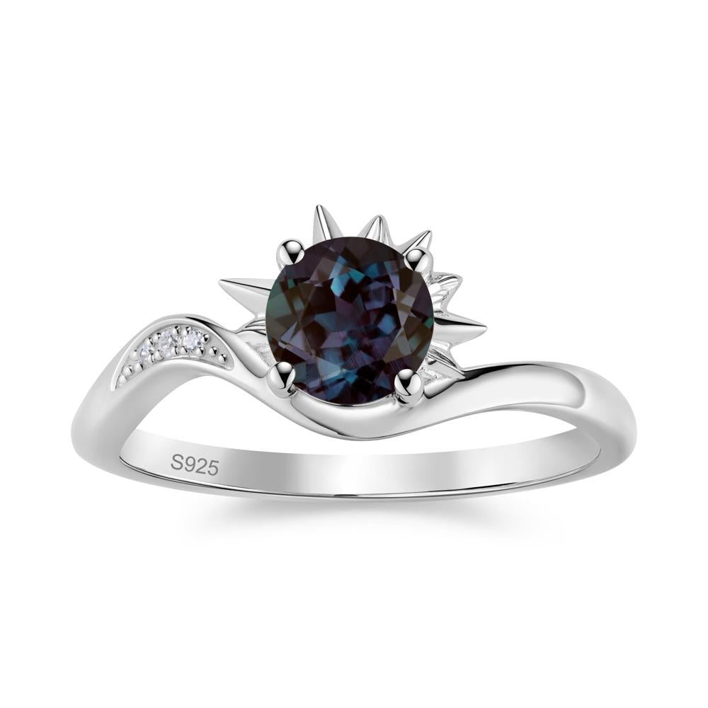 Alexandrite Lucky Sun Moon Promise Ring - LUO Jewelry #gemstone_Alexandrite