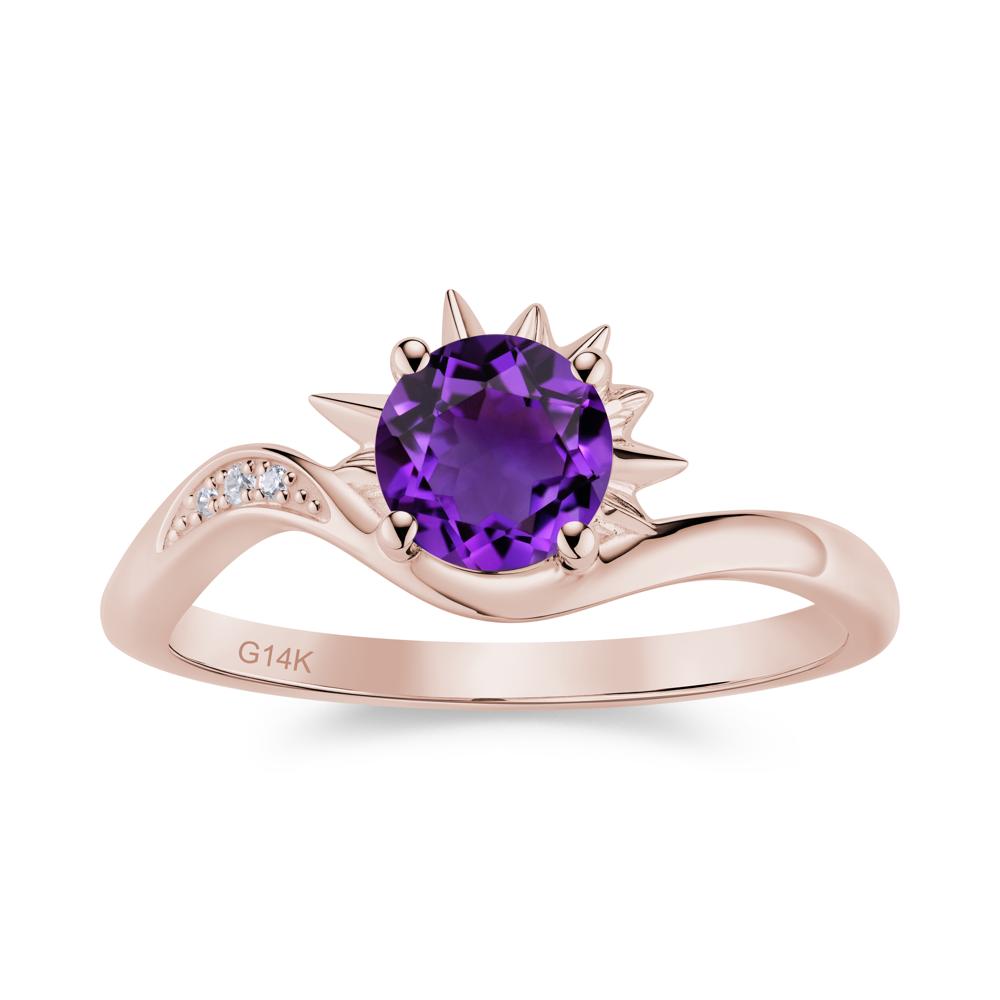 Alexandrite Lucky Sun Moon Promise Ring - LUO Jewelry #gemstone_Amethyst