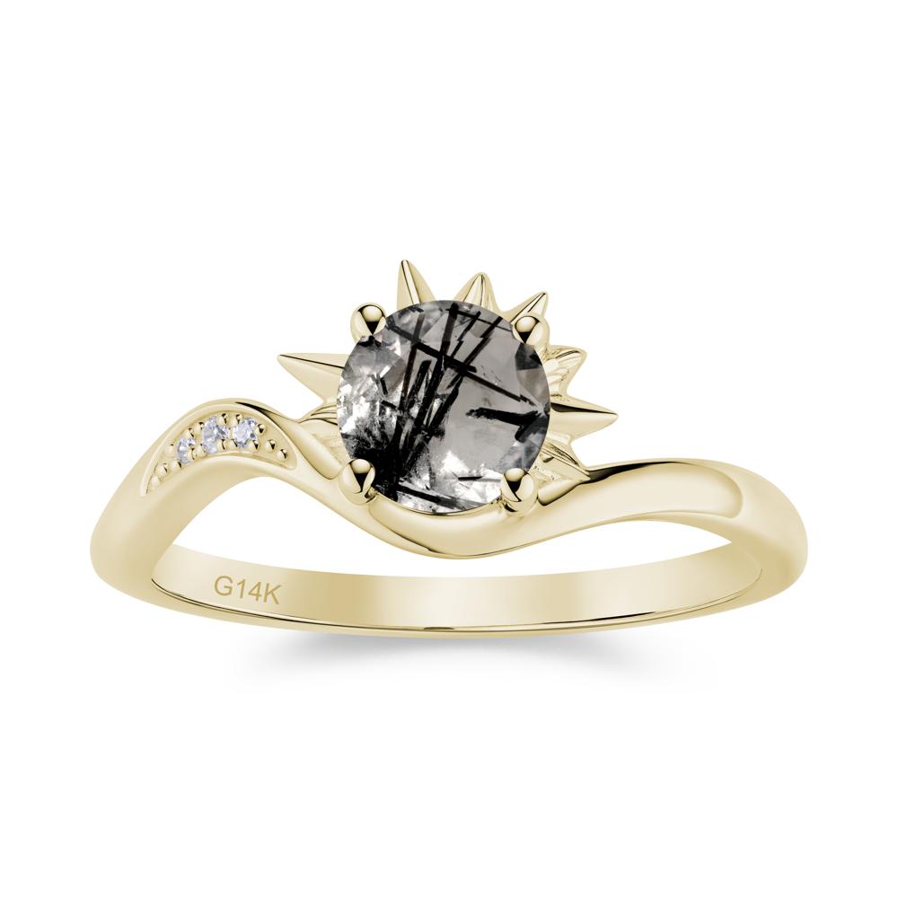 Alexandrite Lucky Sun Moon Promise Ring - LUO Jewelry #gemstone_Black Rutilated Quartz