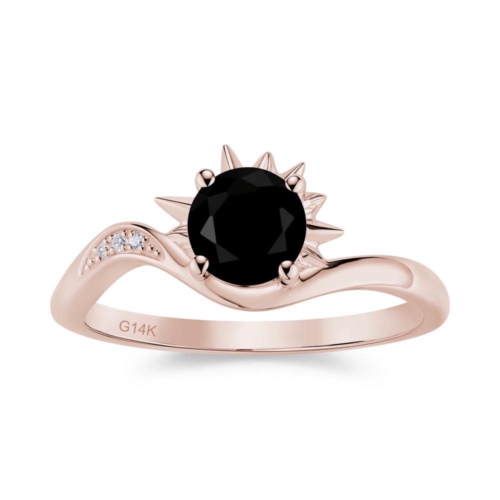 Alexandrite Lucky Sun Moon Promise Ring - LUO Jewelry #gemstone_Black Spinel
