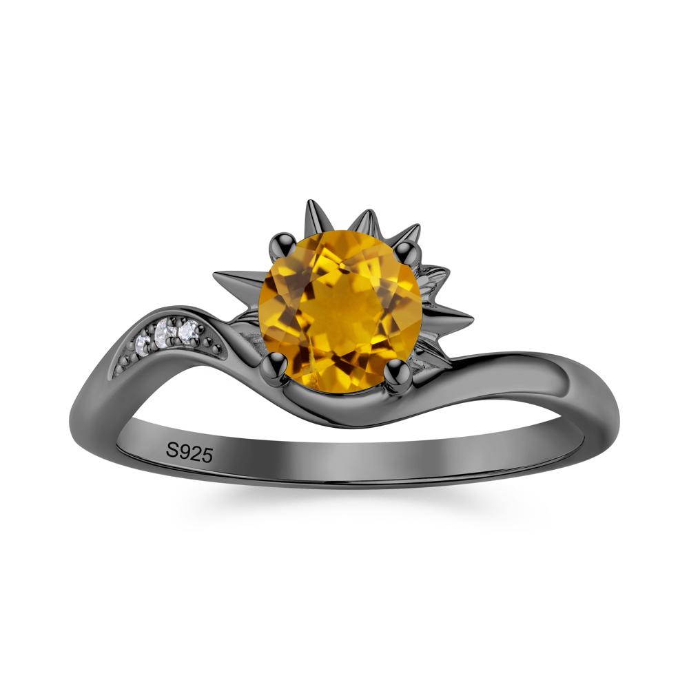 Alexandrite Lucky Sun Moon Promise Ring - LUO Jewelry #gemstone_Citrine