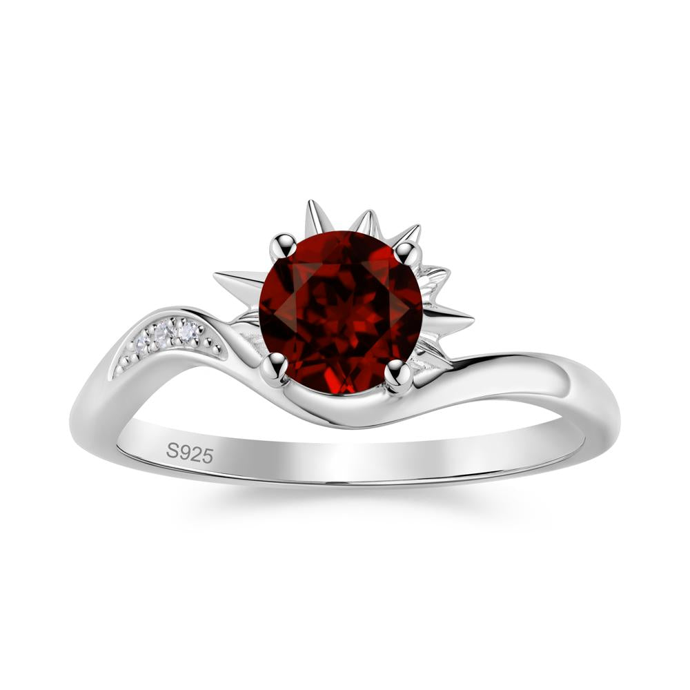 Alexandrite Lucky Sun Moon Promise Ring - LUO Jewelry #gemstone_Garnet