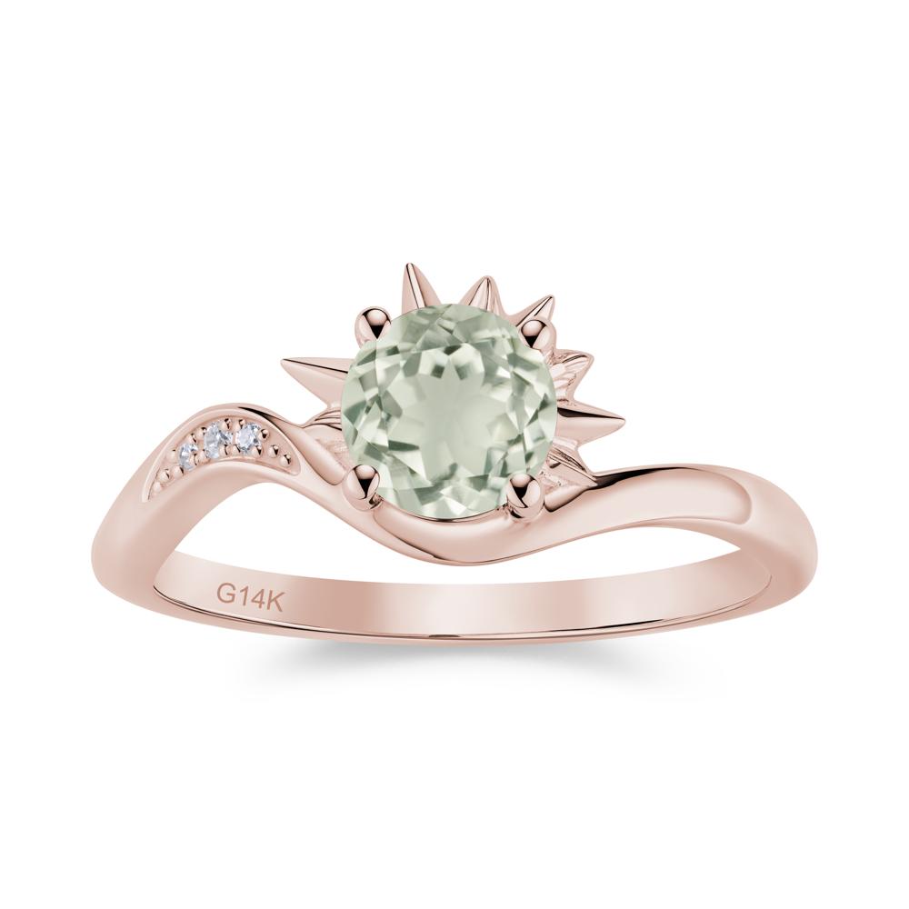 Alexandrite Lucky Sun Moon Promise Ring - LUO Jewelry #gemstone_Green Amethyst